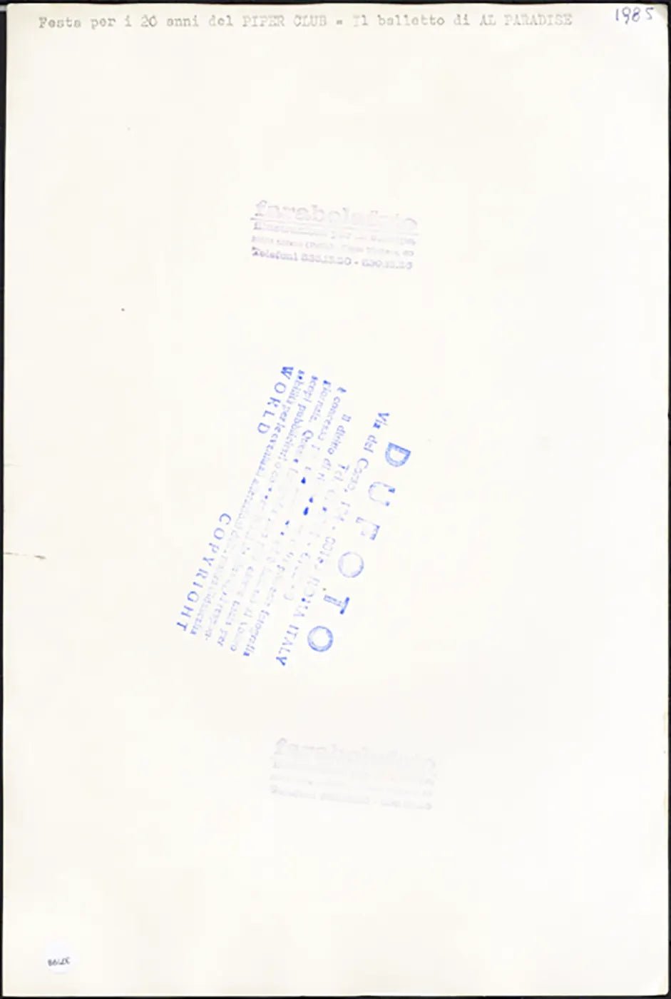 Balletto Al Paradise al Piper Club 1985 Ft 37198 - Stampa 20x30 cm - Farabola Stampa ai sali d'argento