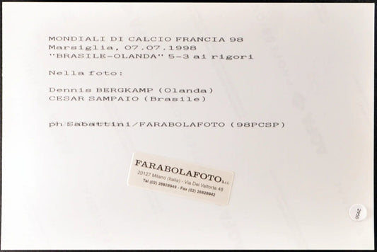 Bergkamp e Sampaio Mondiali Francia 98 Ft 2950 - Stampa 20x15 cm - Farabola Stampa ai sali d'argento