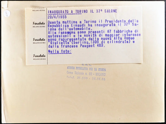 Bmw Salone Auto Torino 1955 Ft 35310 - Stampa 24x18 cm - Farabola Stampa ai sali d'argento