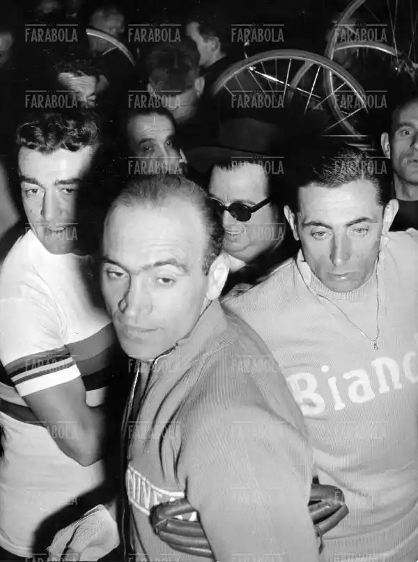 Bobet, Magni e Coppi, Incontro su pista Italia vs Francia, 1954 - Farabola Immagine digitale