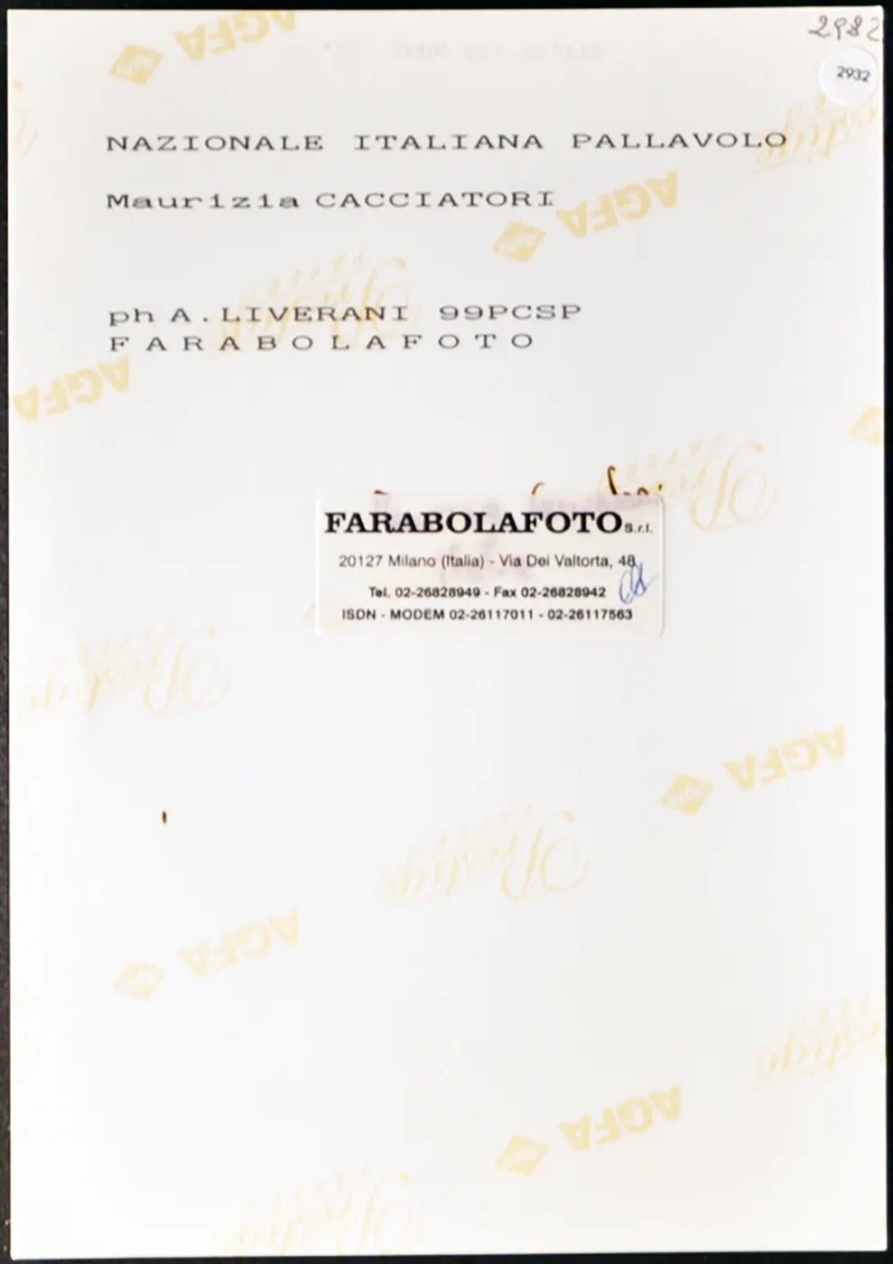 Cacciatori Nazionale Pallavolo 1999 Ft 2932 - Stampa 20x15 cm - Farabola Stampa ai sali d'argento