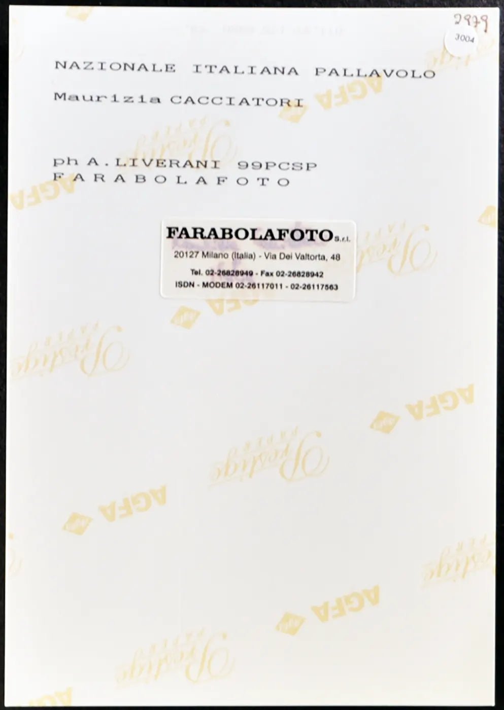 Cacciatori Nazionale Pallavolo 1999 Ft 3004 - Stampa 20x15 cm - Farabola Stampa ai sali d'argento