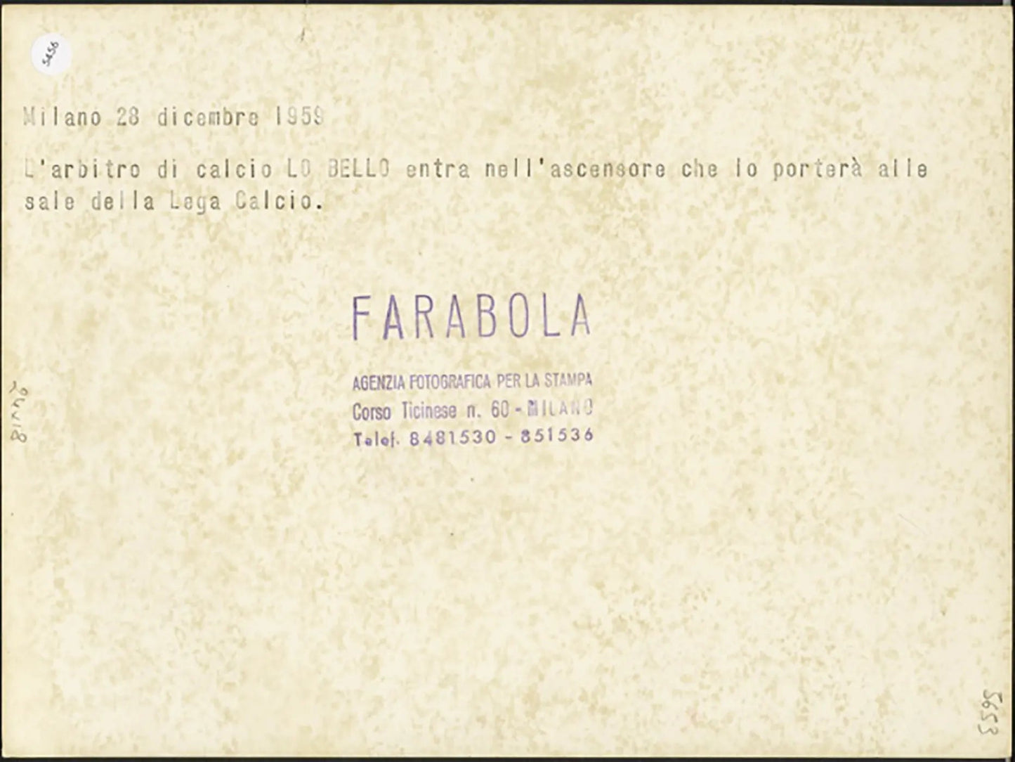 Calcio Concetto Lo Bello in Lega 1959 Ft 5456 - Stampa 24x18 cm - Farabola Stampa ai sali d'argento