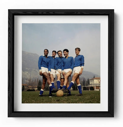 Cané, Juliano, Altafini, Sivori e Postiglione, Napoli 1966 - Farabola Fotografia