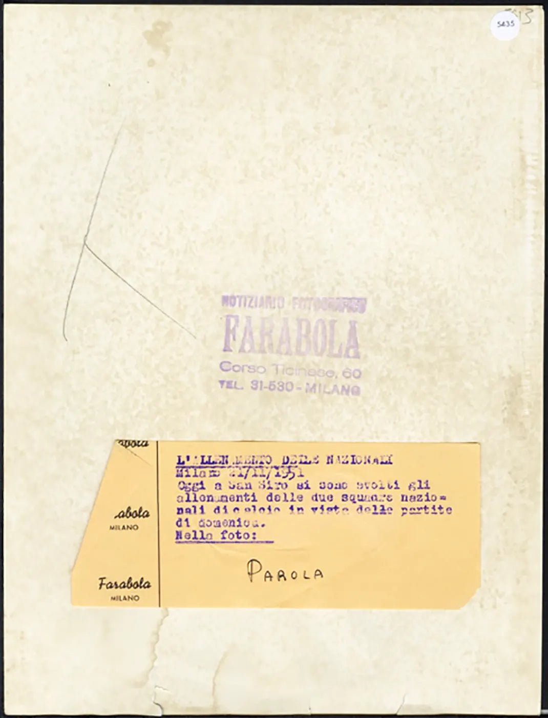 Carlo Parola Allenamenti Italia 1951 Ft 5435 - Stampa 24x18 cm - Farabola Stampa ai sali d'argento