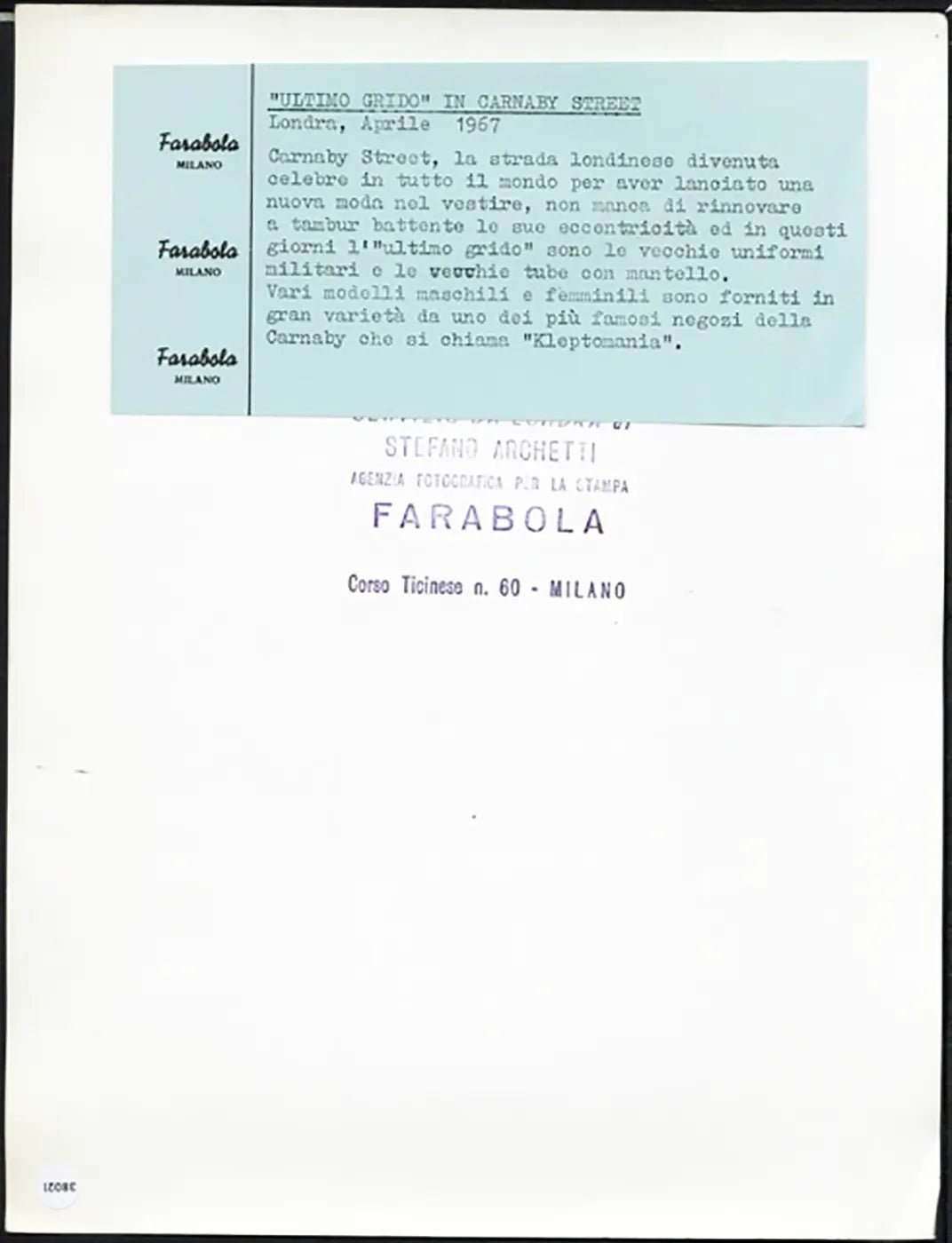 Carnaby Street Londra 1967 Ft 38021 - Stampa 21x27 cm - Farabola Stampa ai sali d'argento