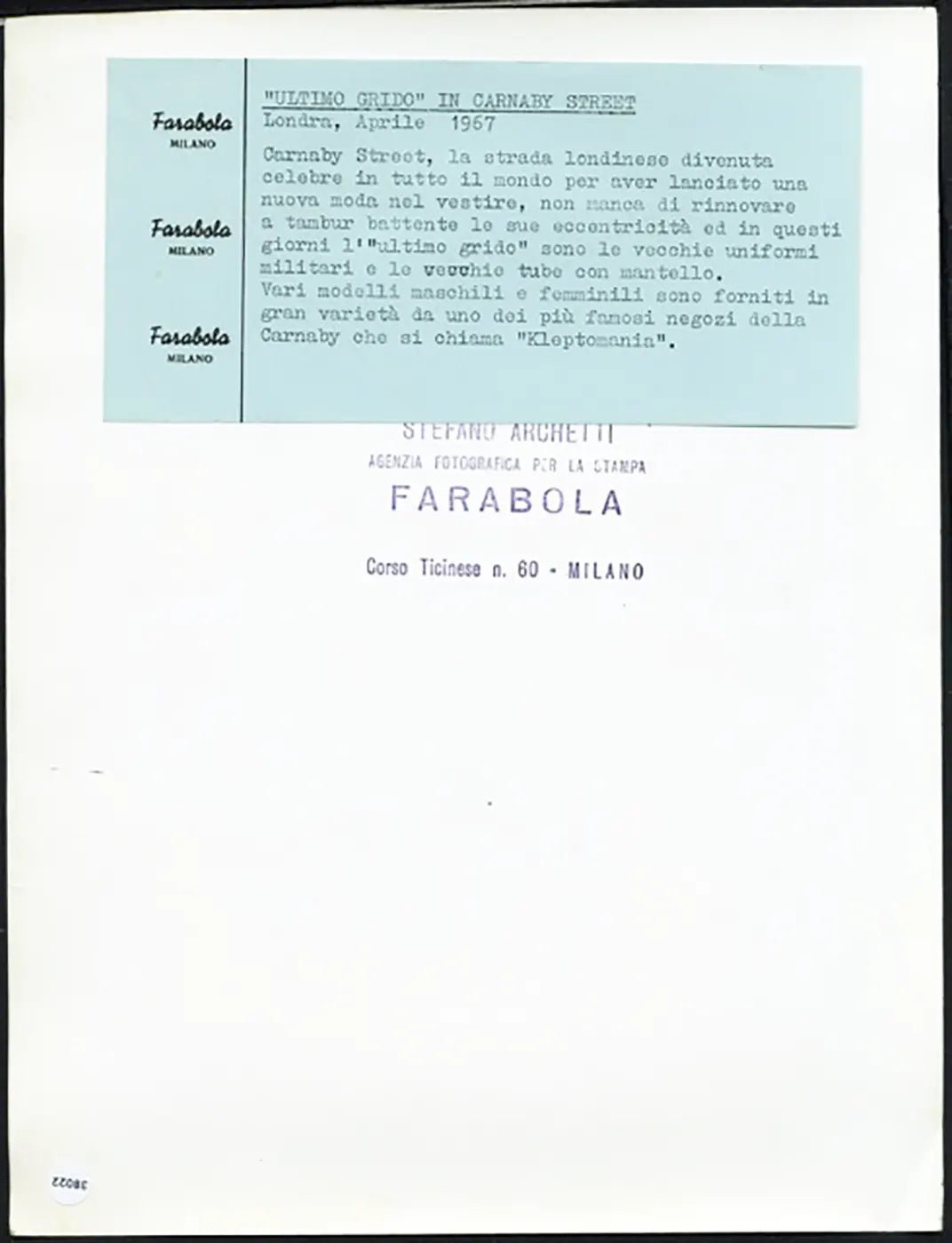Carnaby Street Londra 1967 Ft 38022 - Stampa 21x27 cm - Farabola Stampa ai sali d'argento