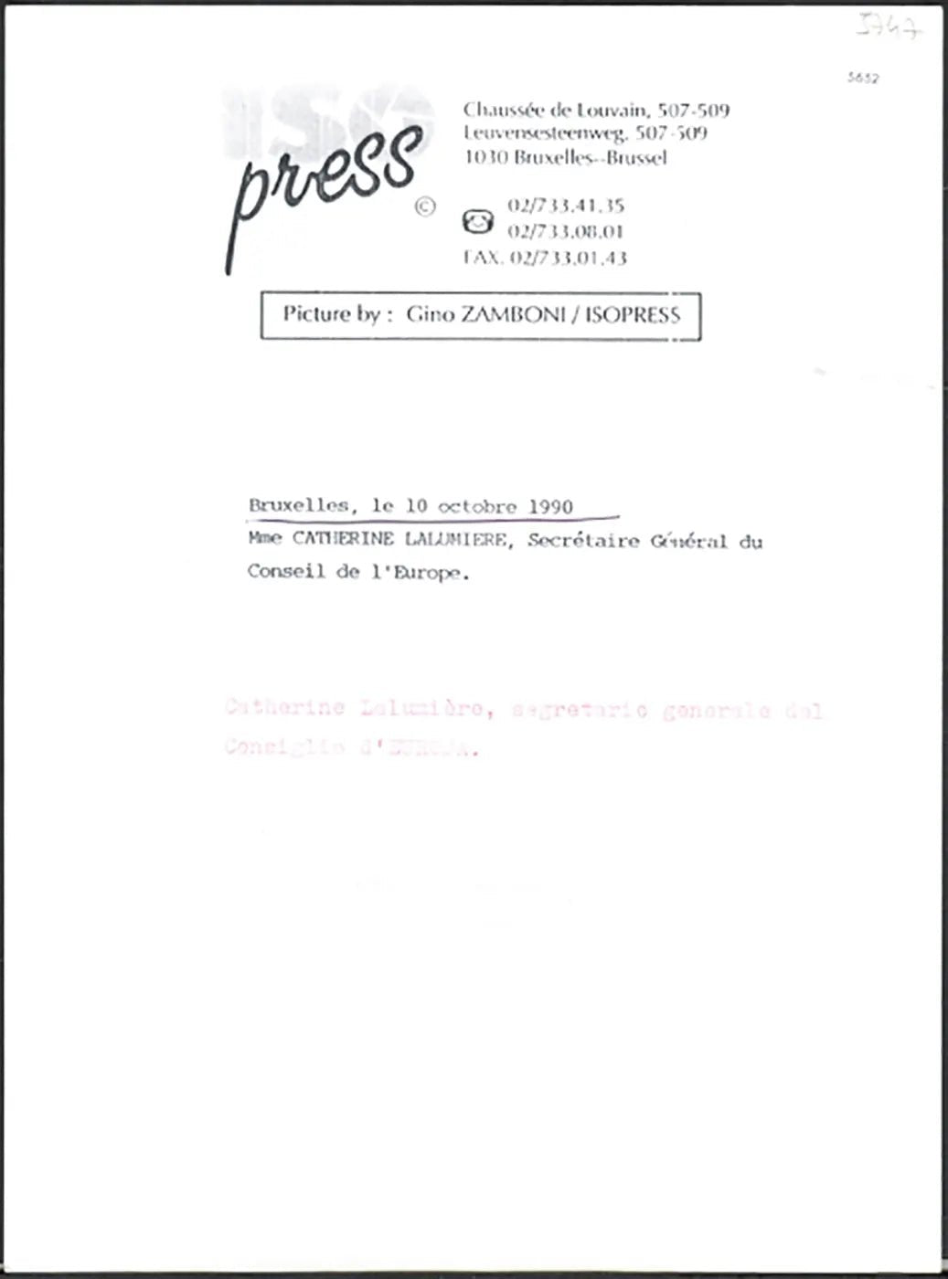 Catherine Lalumière 1990 Ft 5652 - Stampa 24x18 cm - Farabola Stampa ai sali d'argento