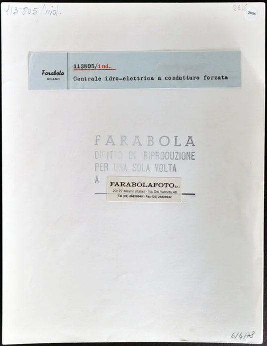 Centrale idro-elettrica Ft 2806 - Stampa 21x27 cm - Farabola Stampa ai sali d'argento