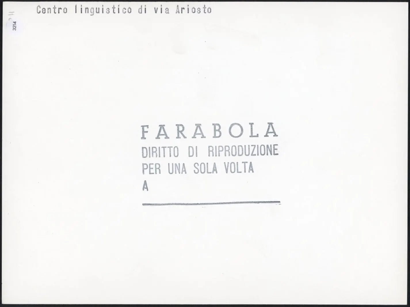 Centro linguistico via Ariosto anni 60 Ft 3214 - Stampa 24x18 cm - Farabola Stampa ai sali d'argento