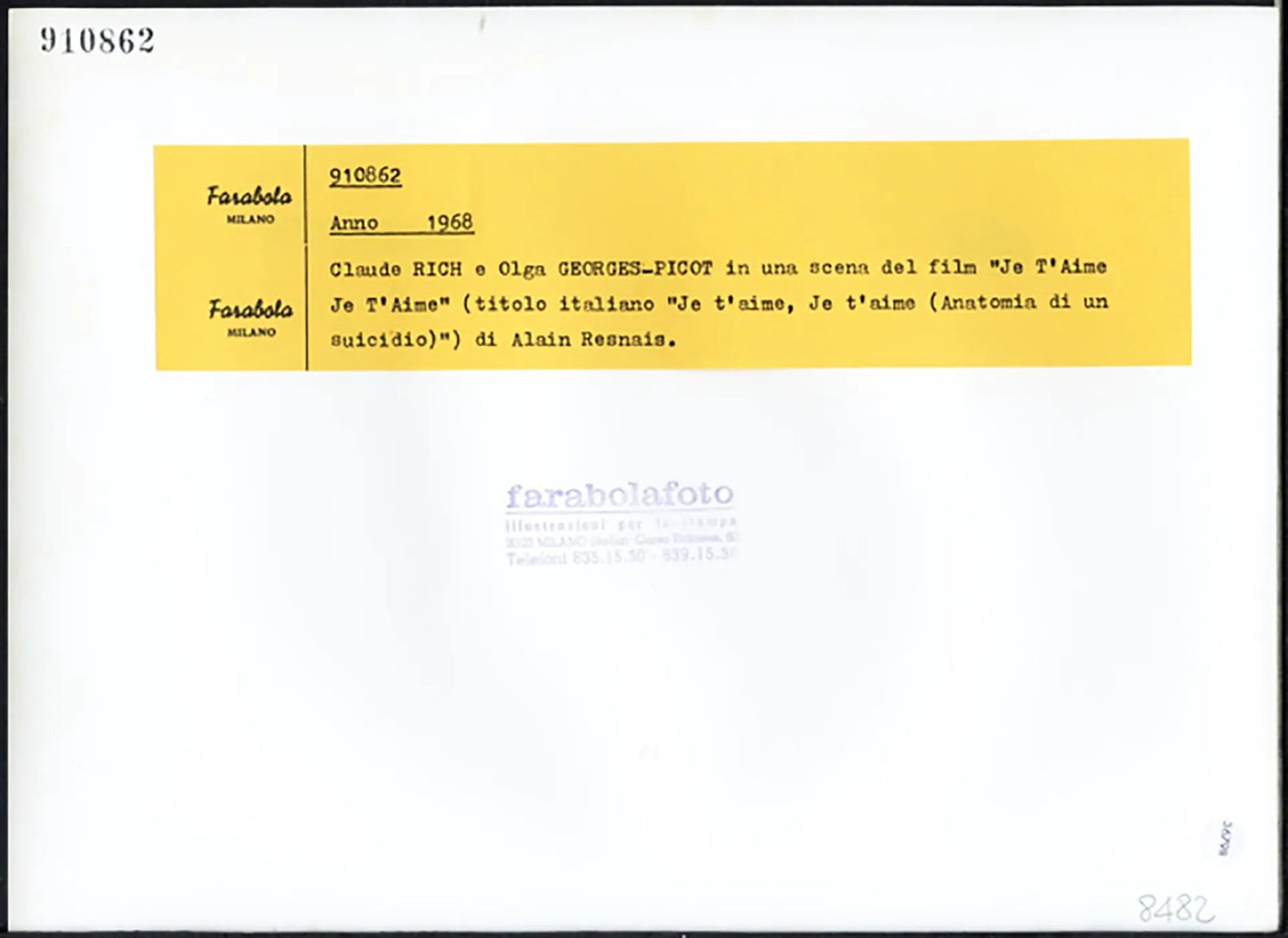 Claude Rich in Je t'aime, je t'aime 1968 Ft 36798 - Stampa 20x30 cm - Farabola Stampa ai sali d'argento