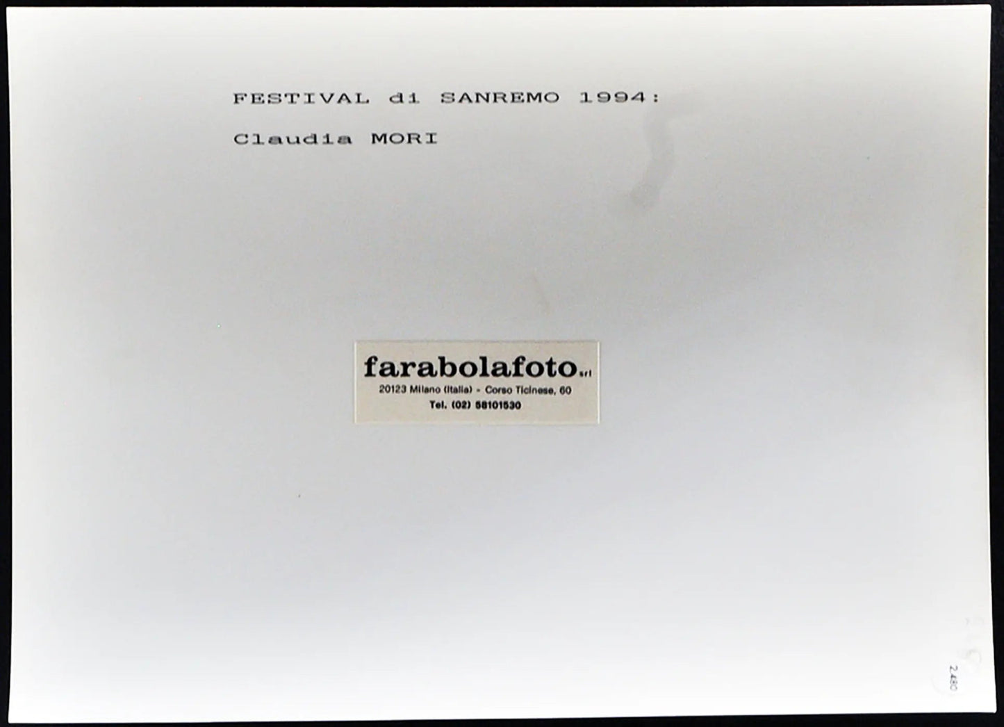 Claudia Mori Festival di Sanremo 1994 Ft 2480 - Stampa 24x18 cm - Farabola Stampa ai sali d'argento