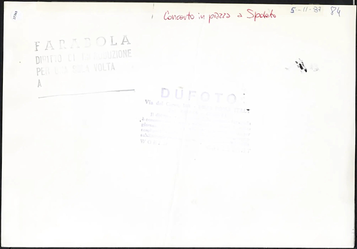 Concerto in piazza a Spoleto 1987 Ft 37748 - Stampa 20x30 cm - Farabola Stampa ai sali d'argento