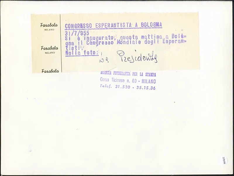 Congresso Mondiale di Esperanto 1955 Ft 37698 - Stampa 24x18 cm - Farabola Stampa ai sali d'argento
