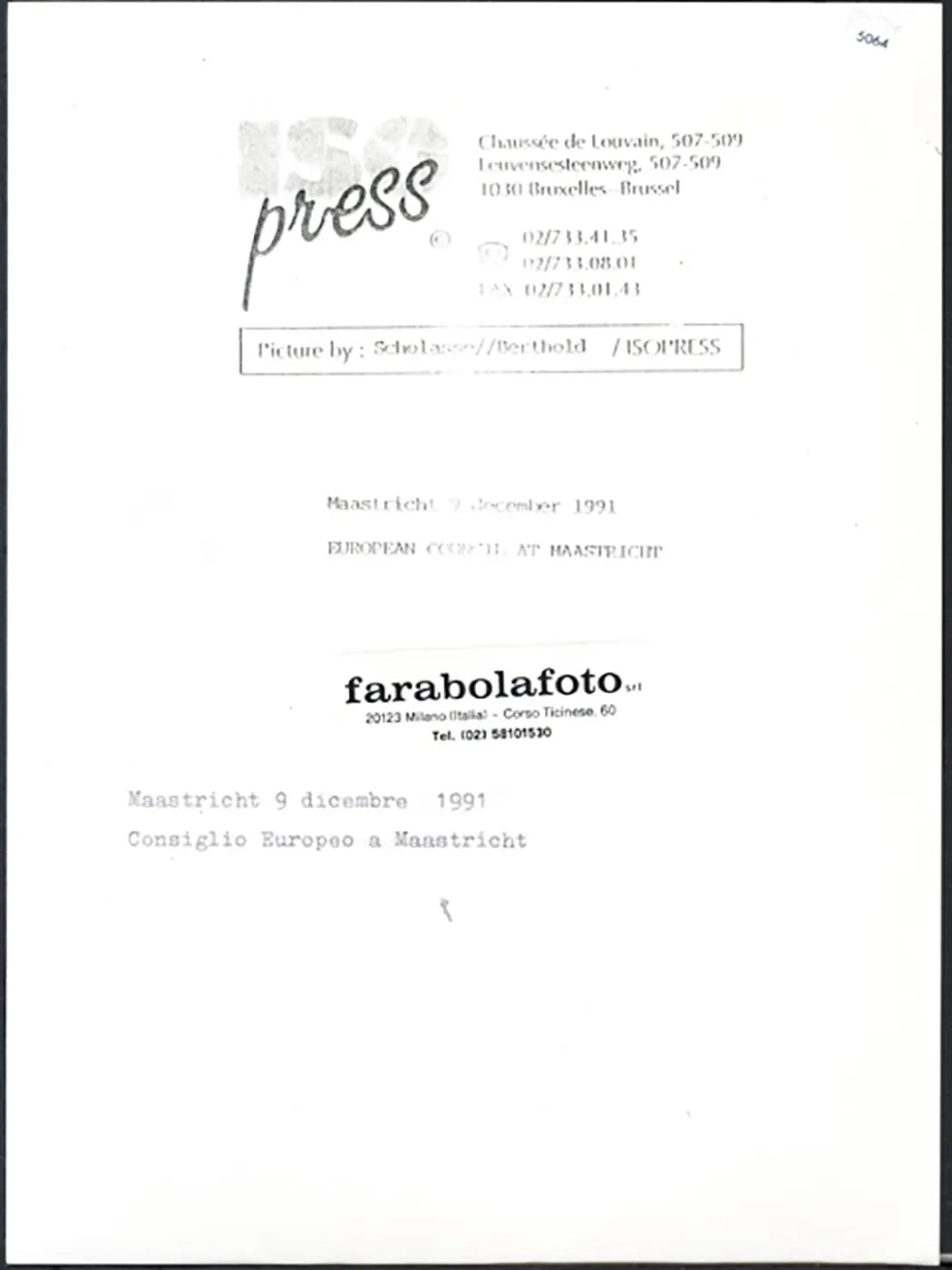 Consiglio d'Europa a Maastricht 1991 Ft 5064 - Stampa 24x18 cm - Farabola Stampa ai sali d'argento