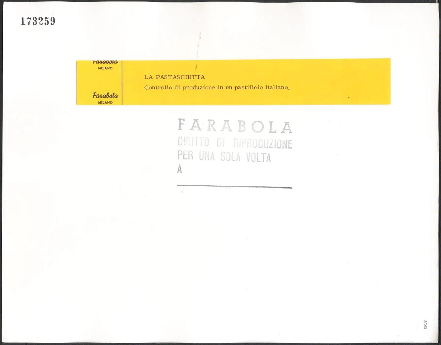 Controllo di produzione spaghetti anni 50 Ft 37512 - Stampa 24x30 cm - Farabola Stampa ai sali d'argento