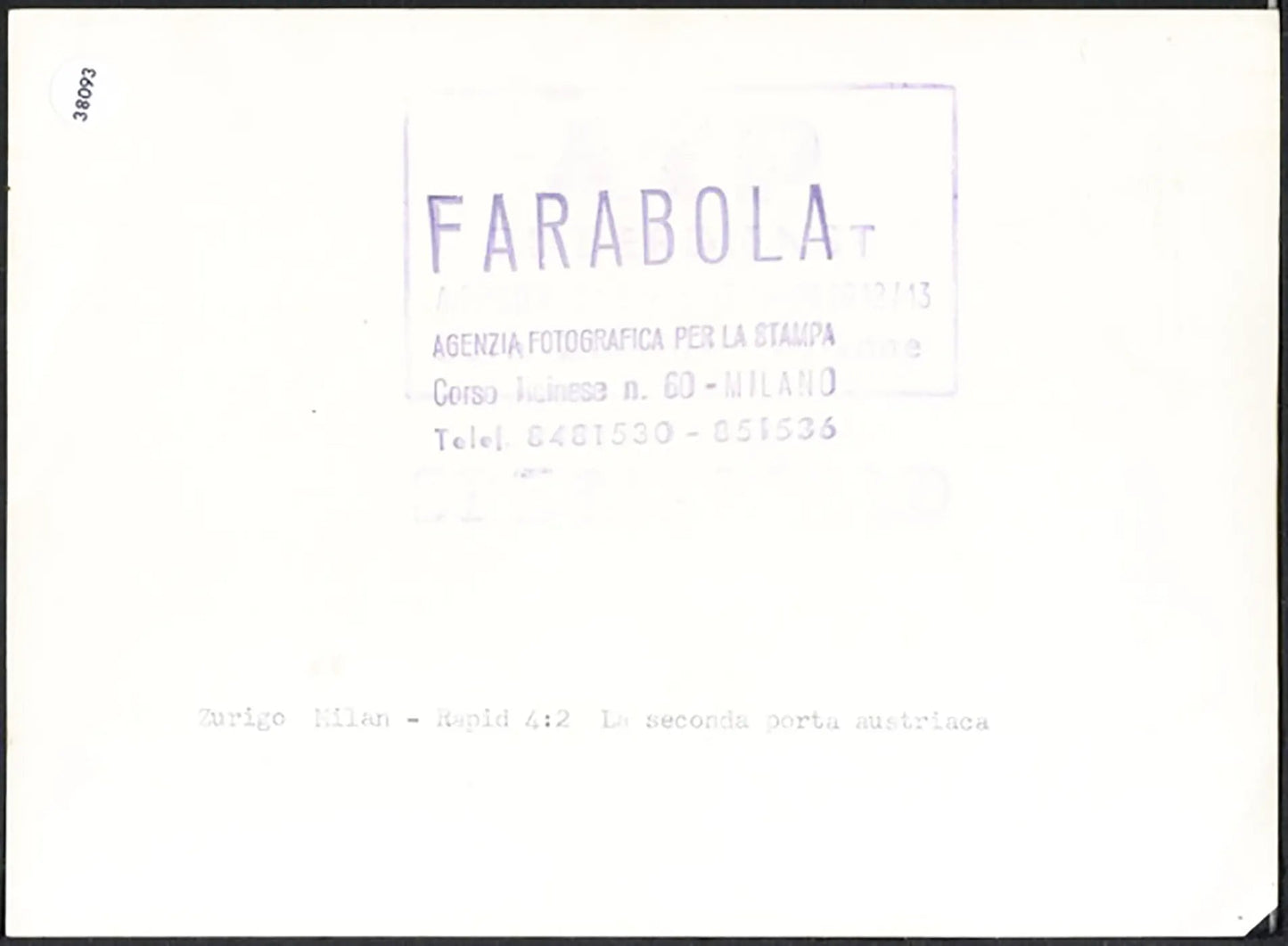 Coppa dei Campioni Milan vs Rapid 1957 Ft 38093 - Stampa 10x15 cm - Farabola Stampa ai sali d'argento