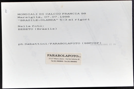 Coppa del Mondo 1998 Bebeto Ft 2737 - Stampa 20x15 cm - Farabola Stampa ai sali d'argento