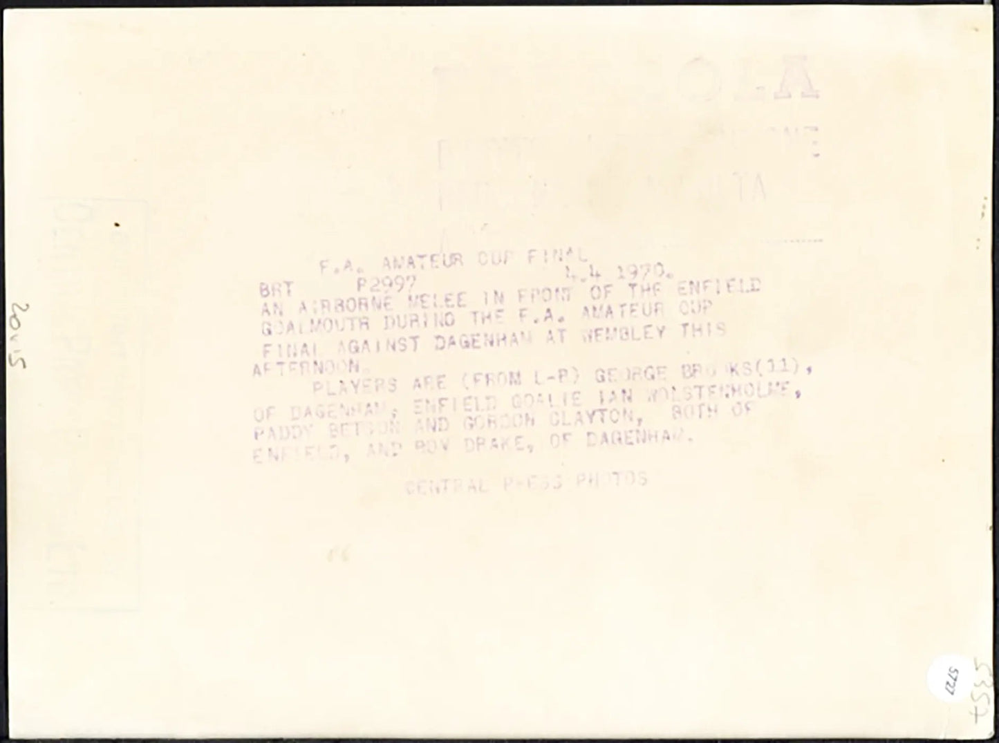 Dagenham vs Enfield 1970 Ft 5727 - Stampa 20x15 cm - Farabola Stampa ai sali d'argento