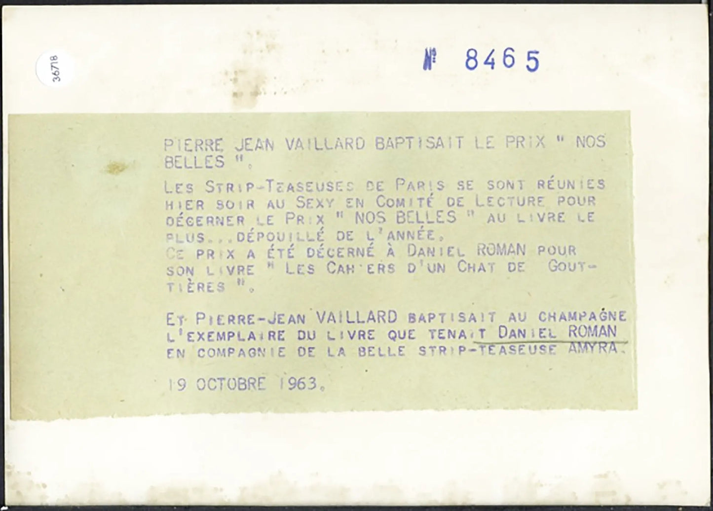 Daniel Roman e una spogliallerista 1963 Ft 36718 - Stampa 13x18 cm - Farabola Stampa ai sali d'argento