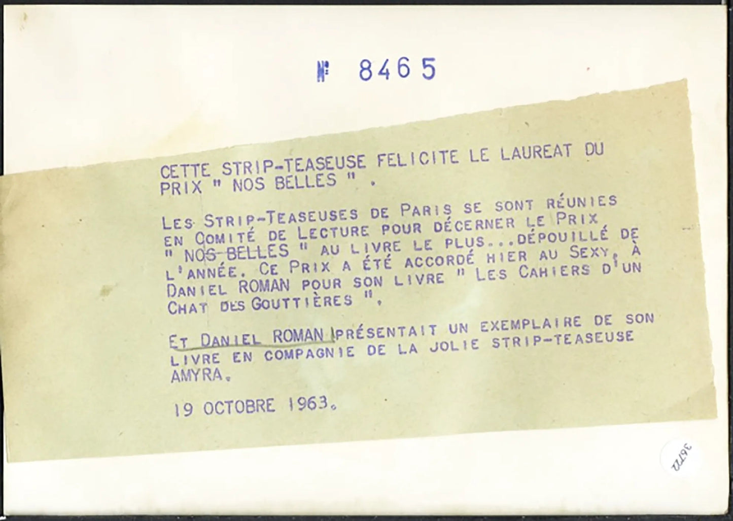 Daniel Roman e una spogliallerista 1963 Ft 36722 - Stampa 13x18 cm - Farabola Stampa ai sali d'argento