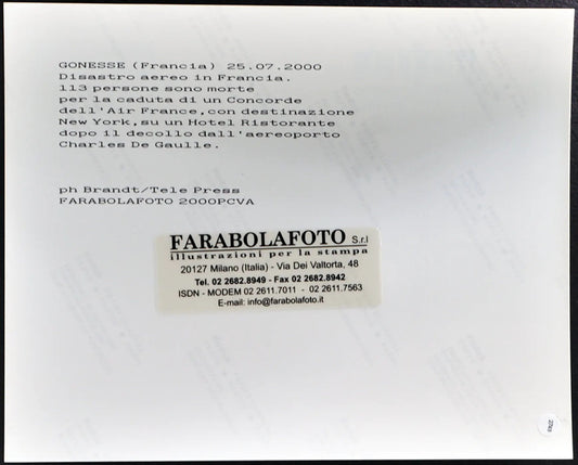 Disastro aereo del Concorde 2000 Ft 2748 - Stampa 24x18 cm - Farabola Stampa digitale