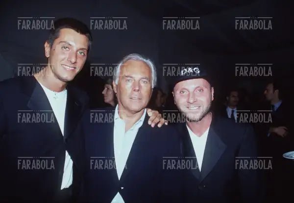 Domenico Dolce e Stefano Gabbana con Giorgio Armani, 1994