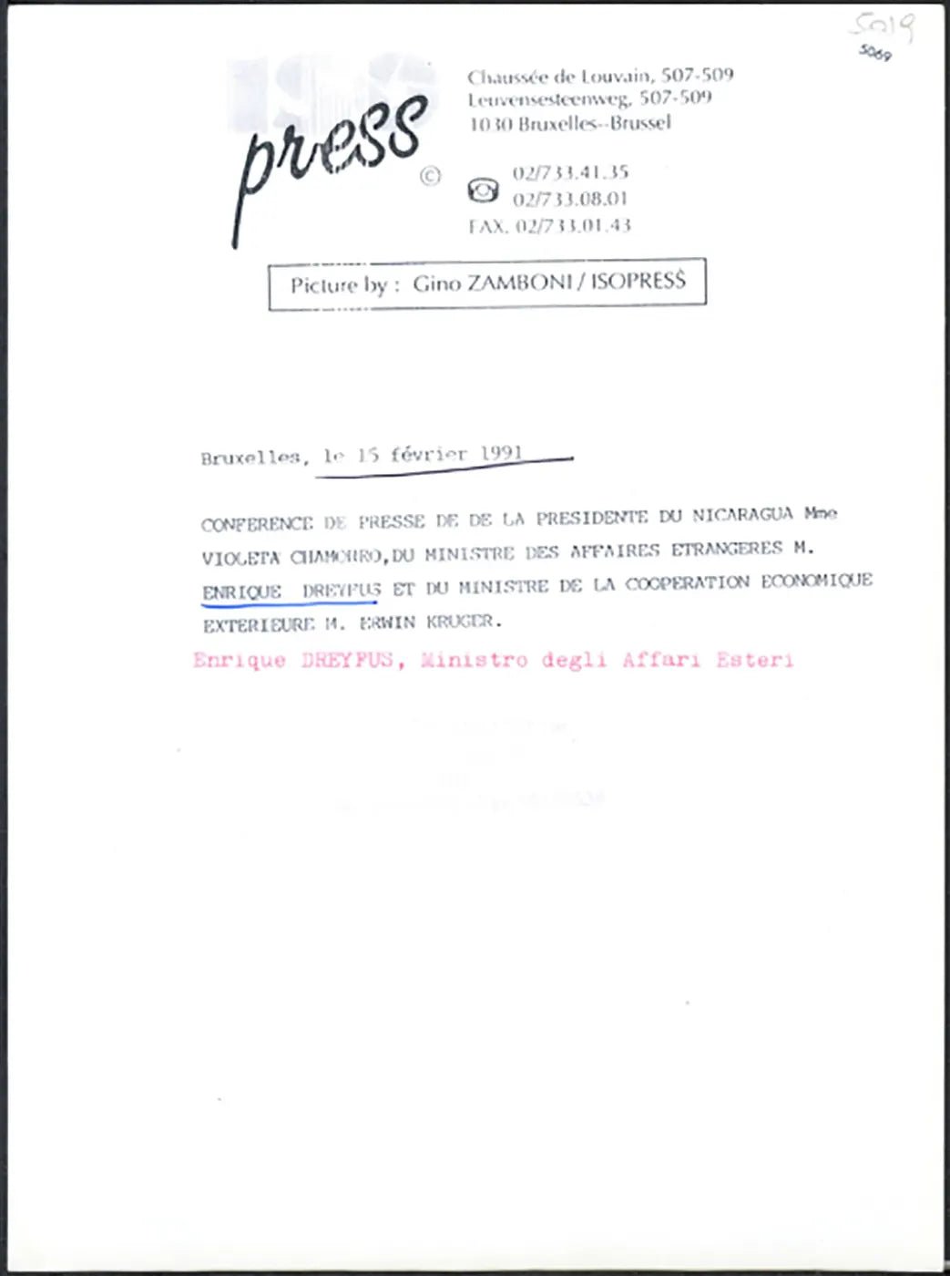 Dreyfus Ministro Nicarague 1991 Ft 5069 - Stampa 24x18 cm - Farabola Stampa ai sali d'argento