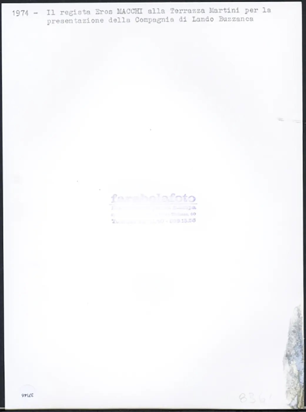 Eros Macchi 1974 Ft 37146 - Stampa 24x18 cm - Farabola Stampa ai sali d'argento