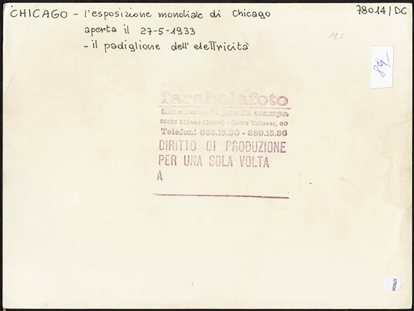 Esposizione Mondiale a Chicago 1937 Ft 37906 - Stampa 24x18 cm - Farabola Stampa ai sali d'argento