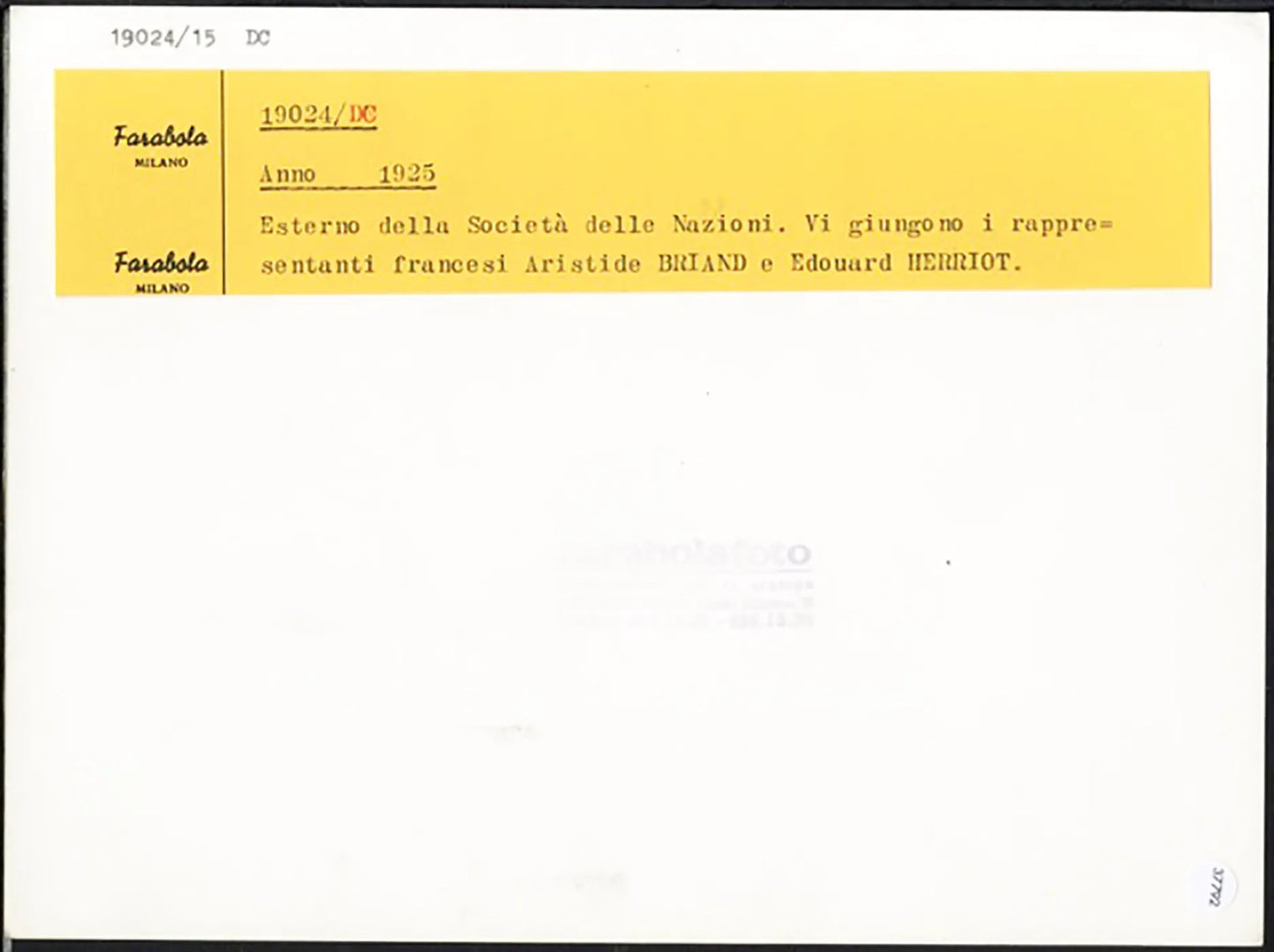 Esterno della Società delle Nazioni 1925 Ft 37792 - Stampa 24x18 cm - Farabola Stampa ai sali d'argento (anni 90)