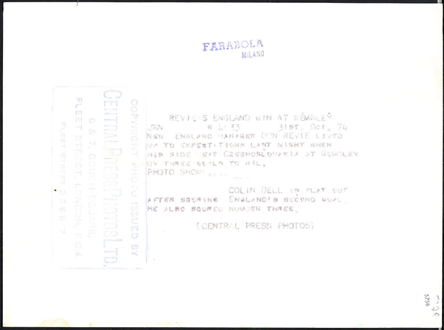 Europei Inghilterra vs Cecoslovacchia 1974 Ft 5758 - Stampa 20x15 cm - Farabola Stampa ai sali d'argento