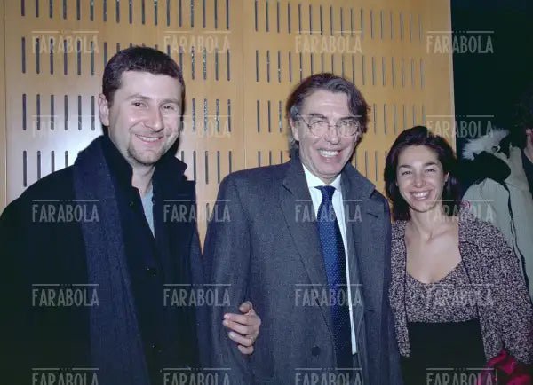 Fabio Fazio con la moglie Gioia e Massimo Moratti, Milano, 2002 - Farabola Immagine digitale