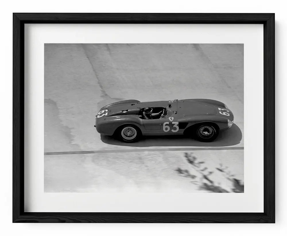 Fangio su Ferrari, Gp di Supercortemaggiore 1956 - Farabola Fotografia