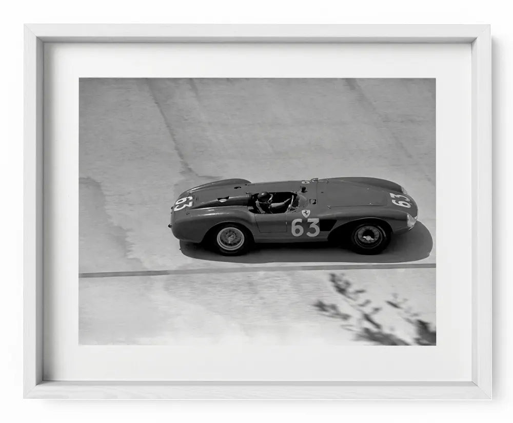 Fangio su Ferrari, Gp di Supercortemaggiore 1956 - Farabola Fotografia