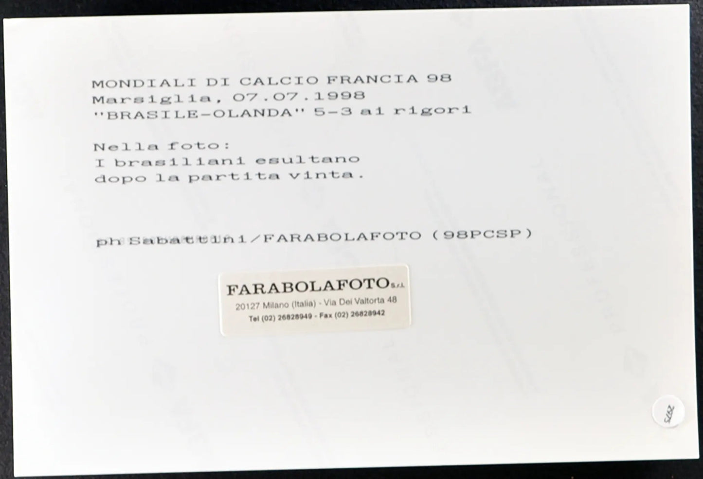 Festa Brasile Mondiali Francia 98 Ft 2975 - Stampa 20x15 cm - Farabola Stampa ai sali d'argento