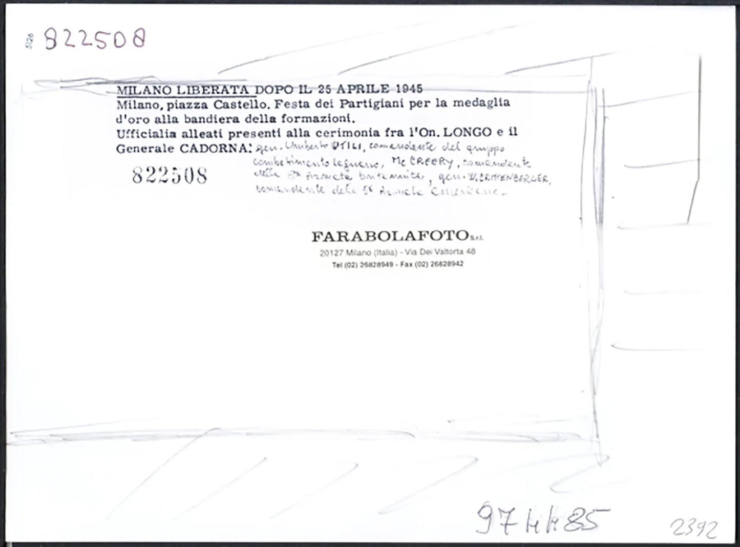 Festa dei Partigiani piazza Castello 1945 Ft 5126 - Stampa 24x18 cm - Farabola Stampa ai sali d'argento (anni 90)