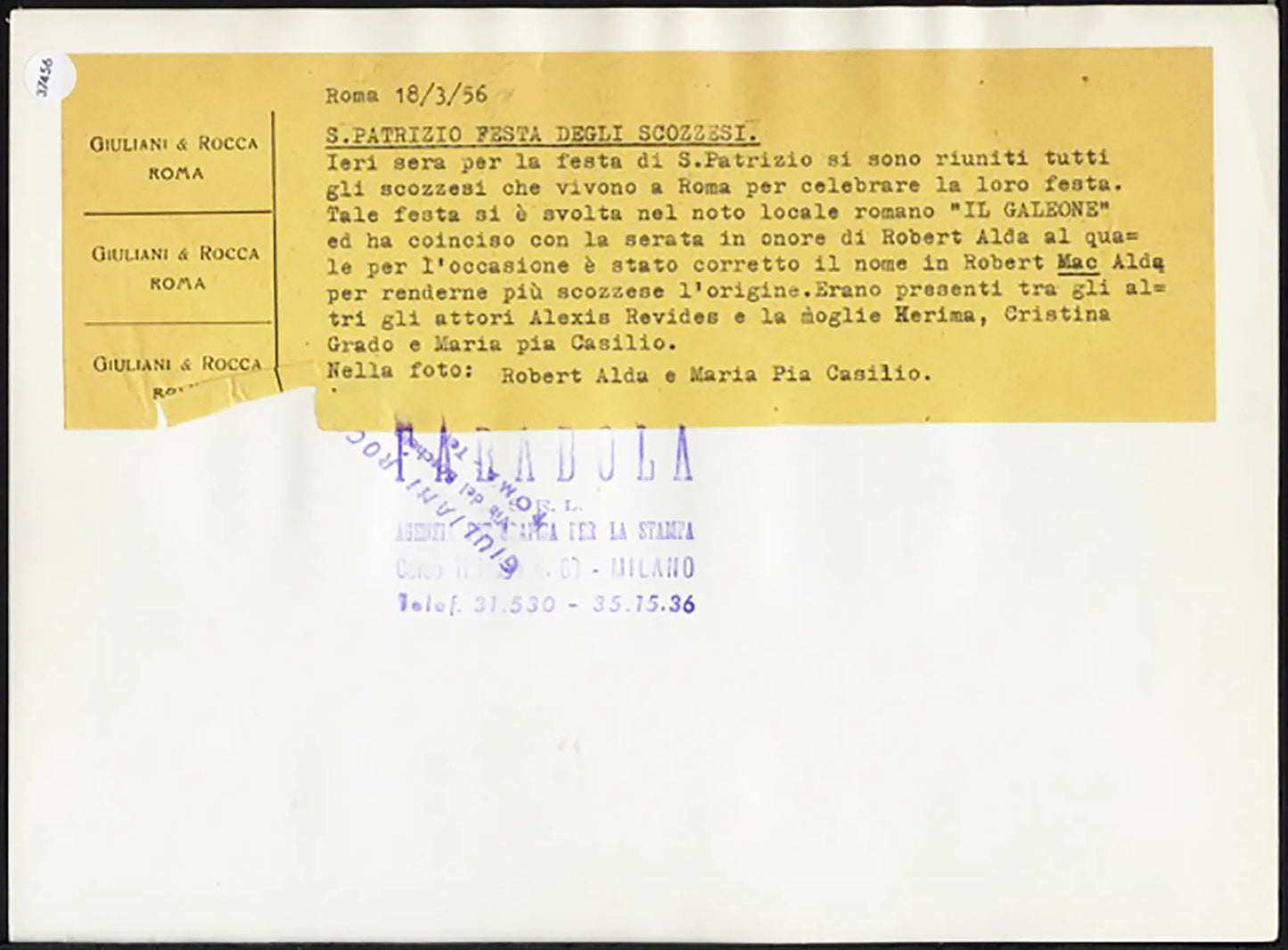 Festa di San Patrizio a Roma 1956 Ft 37456 - Stampa 20x25 cm - Farabola Stampa ai sali d'argento