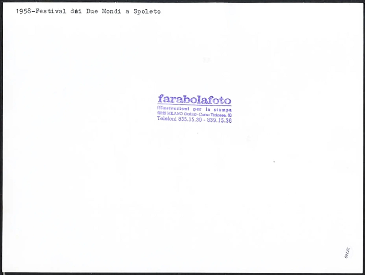 Festival dei Due Mondi Spoleto 1958 Ft 37749 - Stampa 24x18 cm - Farabola Stampa ai sali d'argento (anni 90)