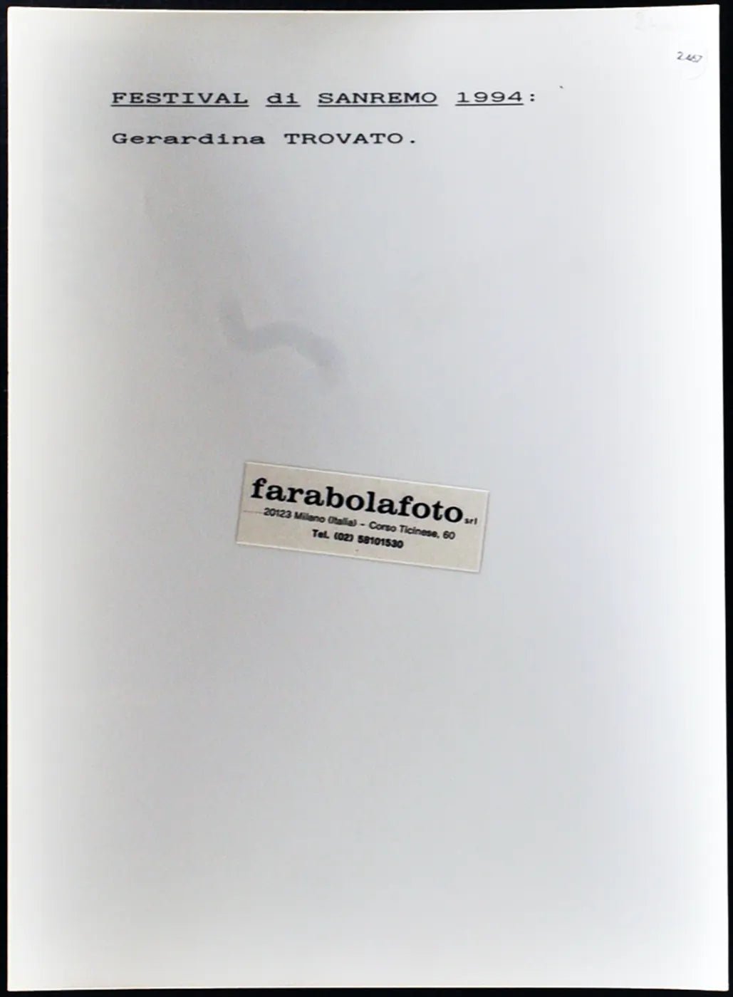 Festival di Sanremo 1994 Gerardina Trovato Ft 2467 - Stampa 24x18 cm - Farabola Stampa ai sali d'argento