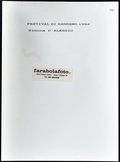 Festival di Sanremo 1994 Simona D'Alessio Ft 2466 - Stampa 24x18 cm - Farabola Stampa ai sali d'argento