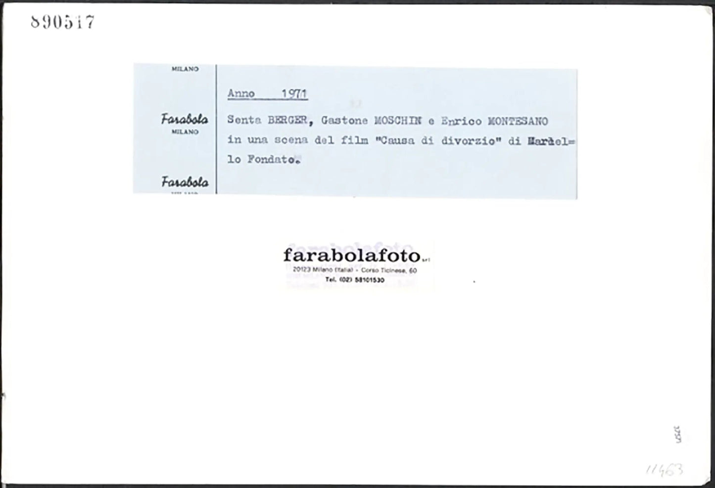 Film Causa di divorzio 1971 Ft 37571 - Stampa 18x27 cm - Farabola Stampa ai sali d'argento