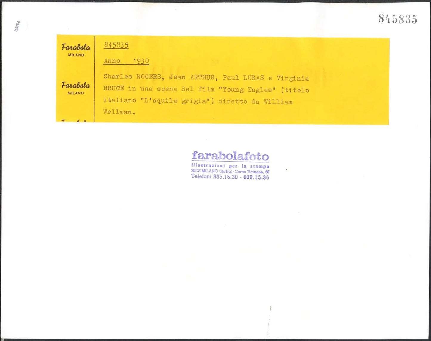 Film L'acquila grigia 1930 Ft 37496 - Stampa 21x27 cm - Farabola Stampa ai sali d'argento