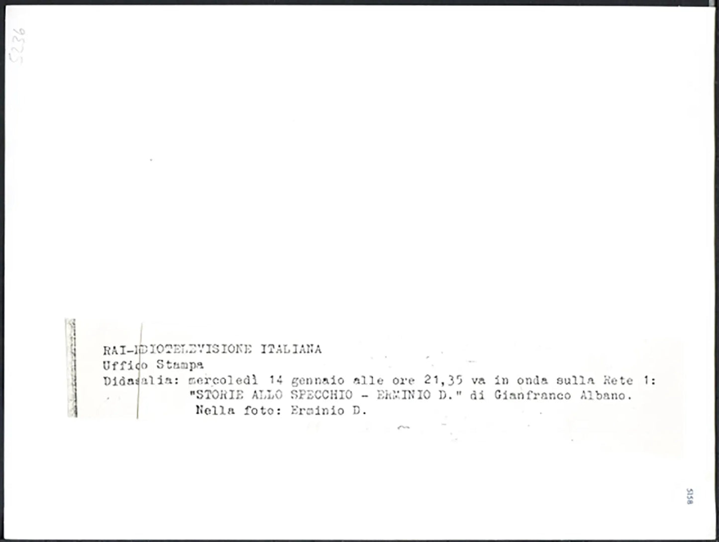 Film Storie allo specchio - Erminio D. 1997 Ft 5158 - Stampa 24x18 cm - Farabola Stampa ai sali d'argento