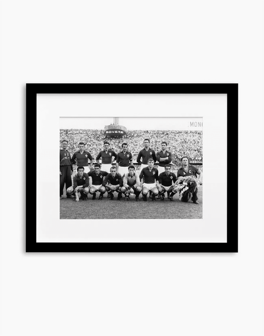 Fiorentina, Formazione, 1955 — stampa fine art con cornice nera