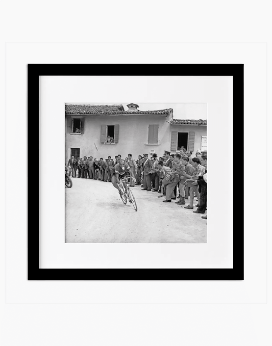 Fiorenzo Magni, Giro d'Italia 1955 — stampa fine art con cornice nera