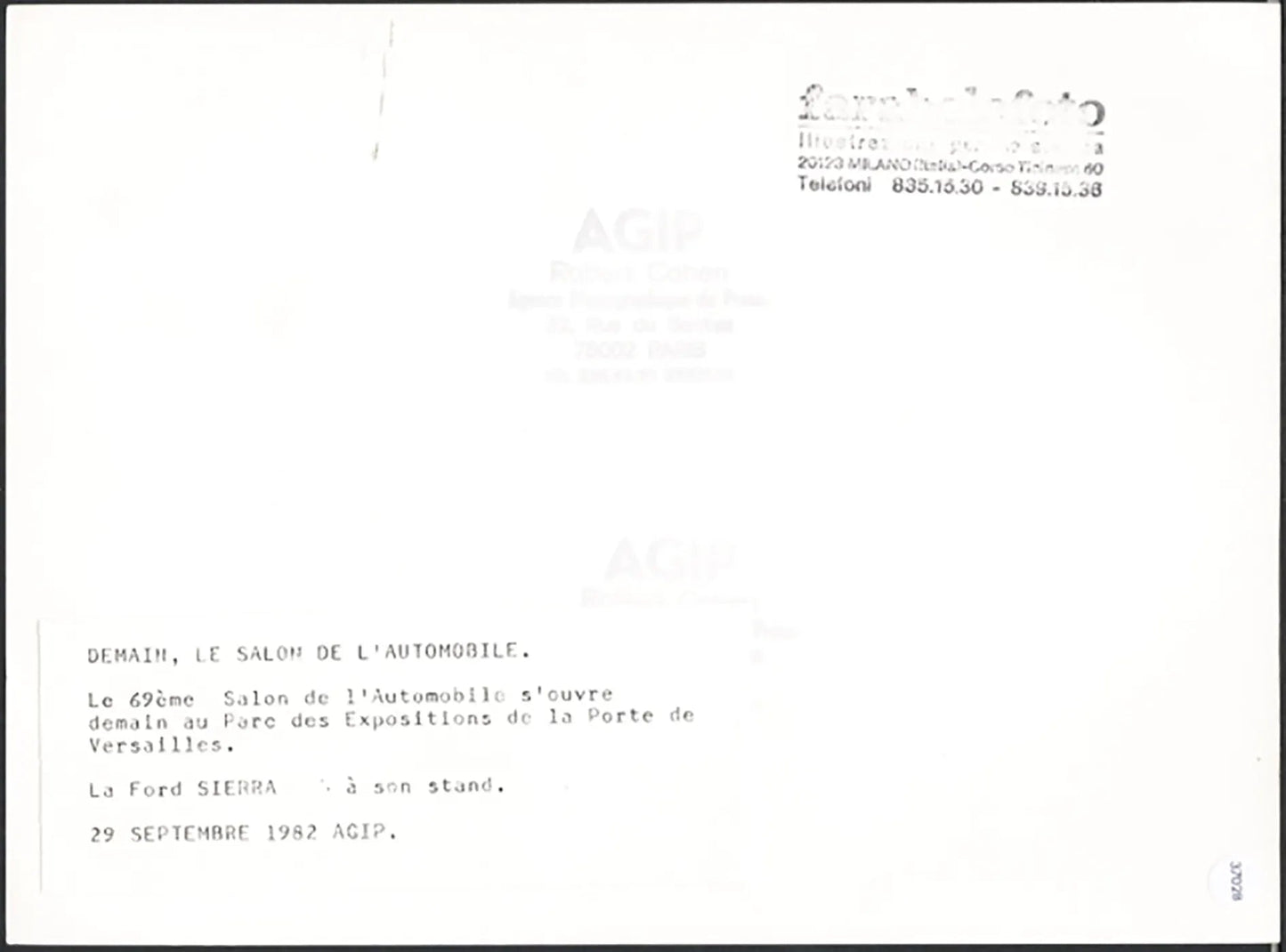 Ford Sierra Salone Auto Parigi 1982 Ft 37028 - Stampa 24x18 cm - Farabola Stampa ai sali d'argento