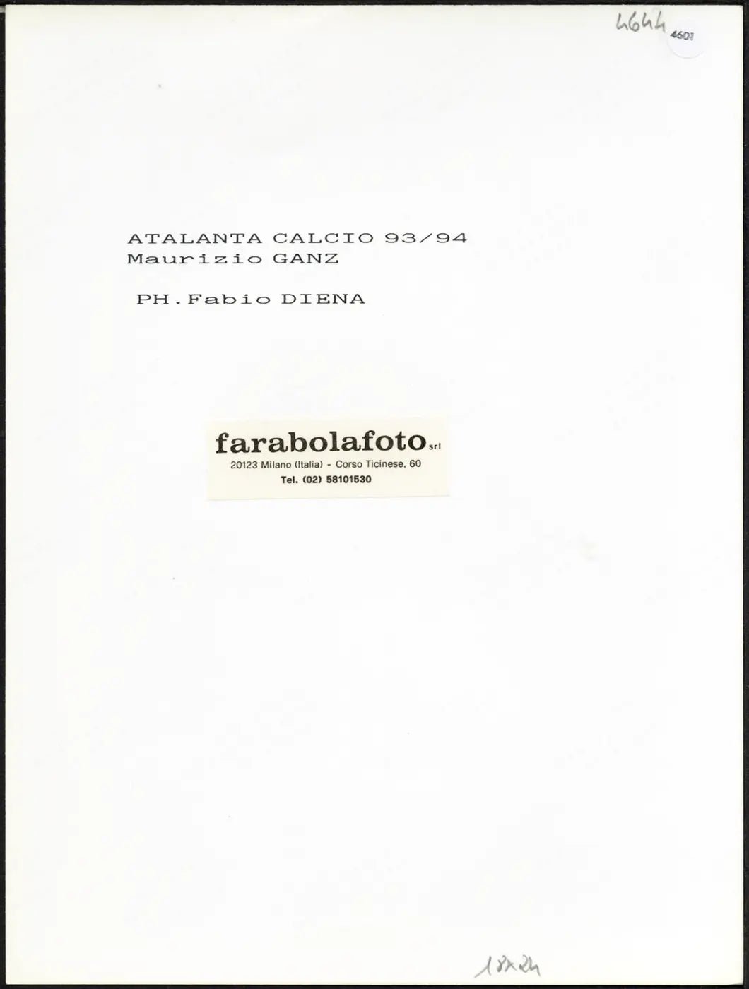 Ganz Atalanta 1993 - 1994 Ft 4601 - Stampa 24x18 cm - Farabola breadcrumbs : fotografie - vintage; foto - vintage - sport