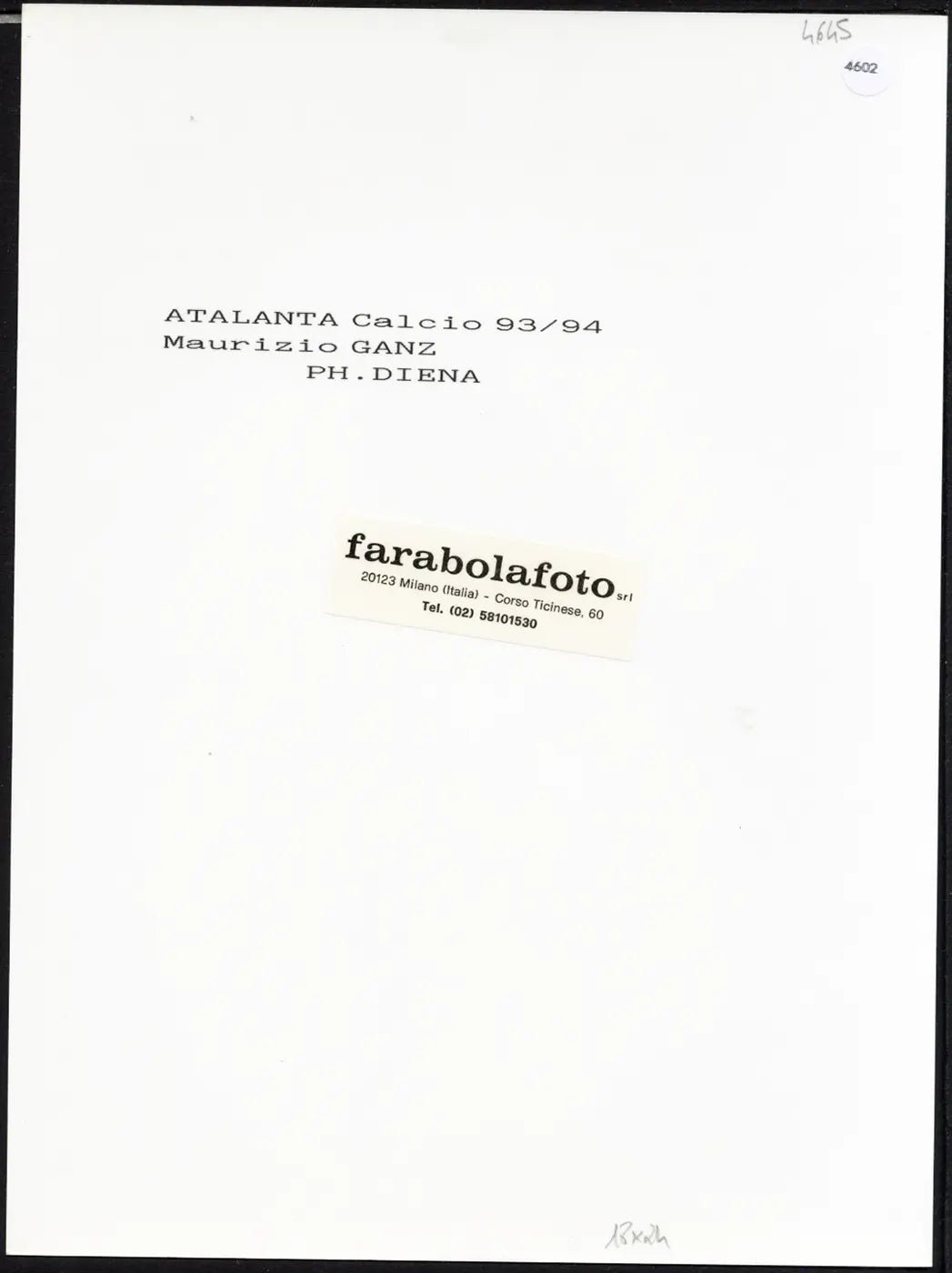 Ganz Atalanta 1993 - 1994 Ft 4602 - Stampa 24x18 cm - Farabola breadcrumbs : fotografie - vintage; foto - vintage - sport