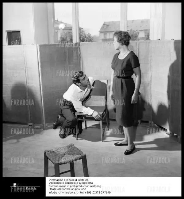 Gian Maria Volonté e Anna Proclemer, L'Idiota, 1959 - Farabola Immagine digitale